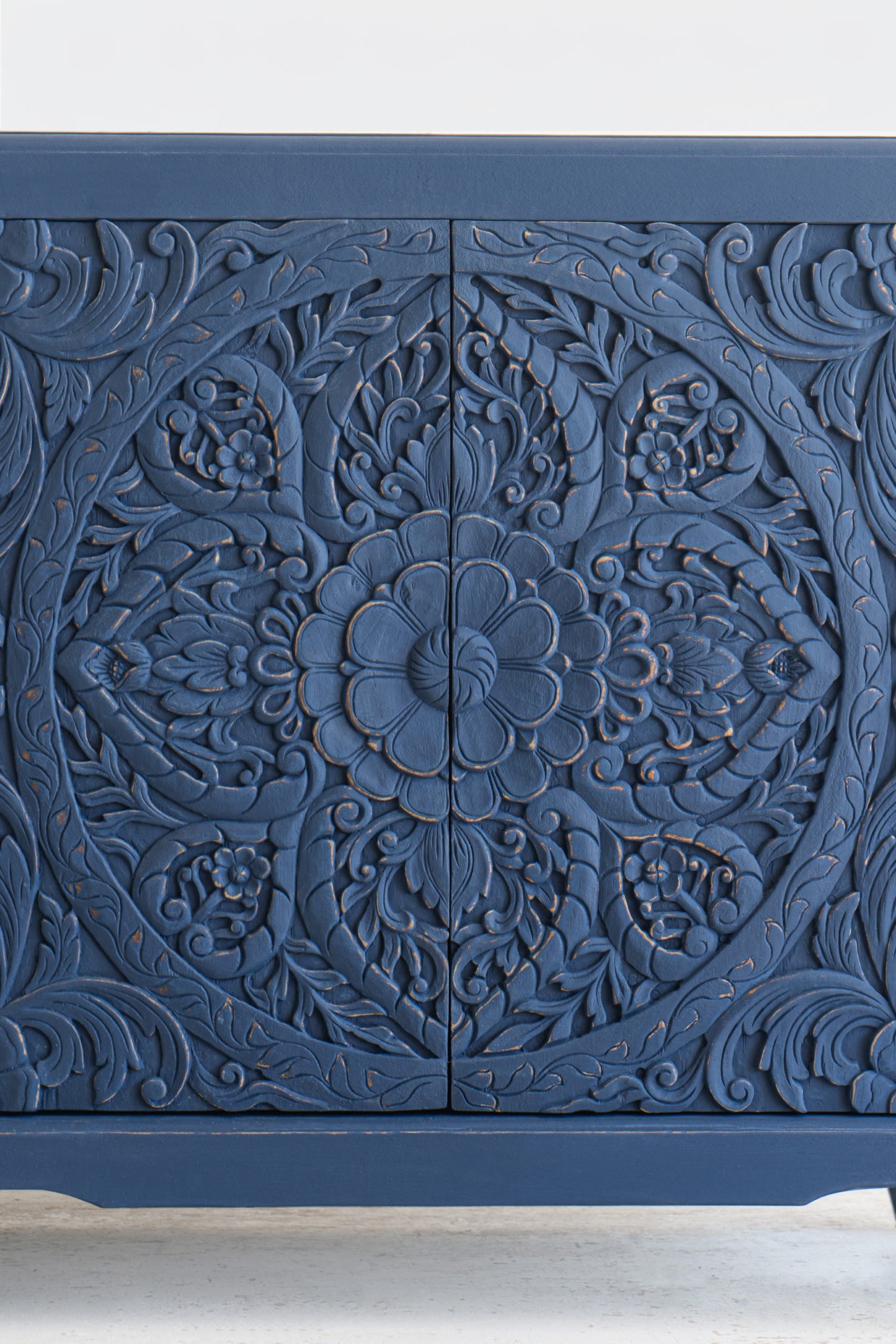 Indigo Carved Cabinet