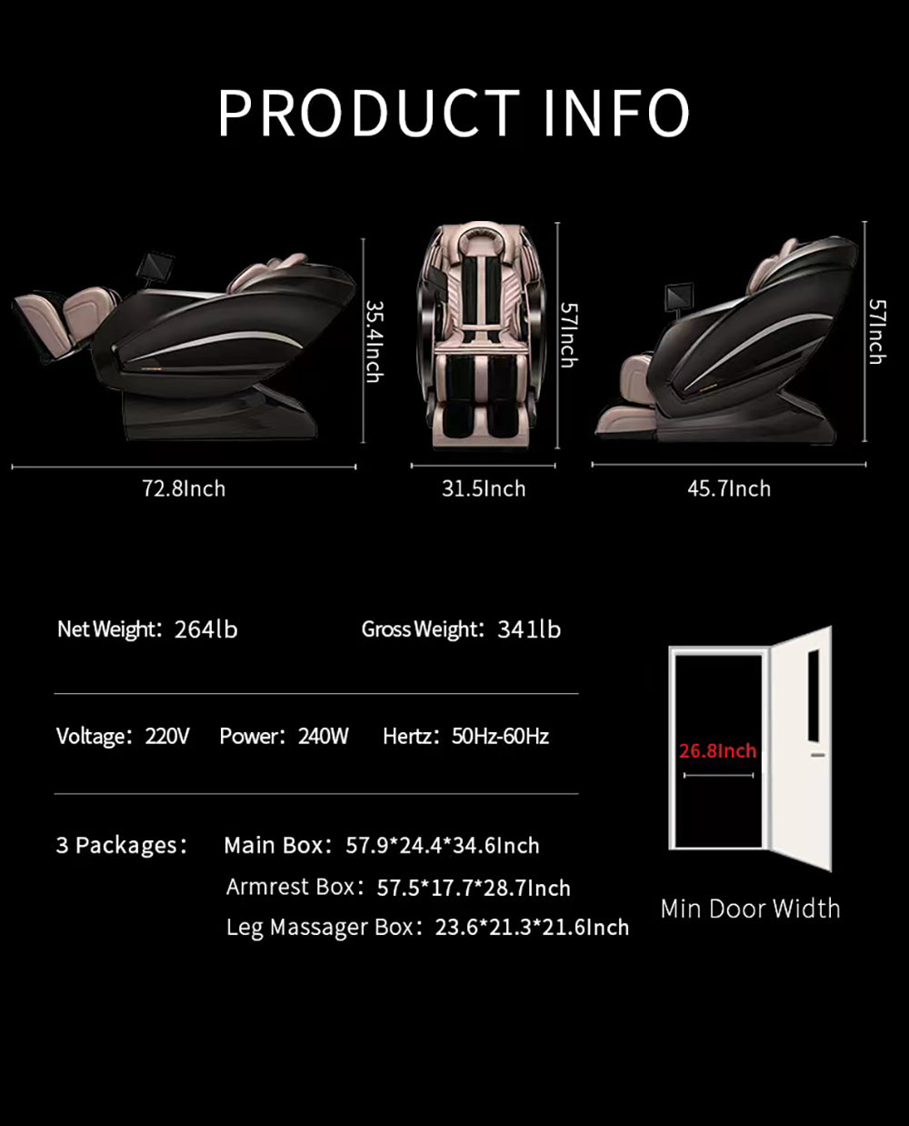 InertiaPlus – AI 5D Full-Body Luxury Massage Chair with Heat, Auto Body Scan & Bluetooth