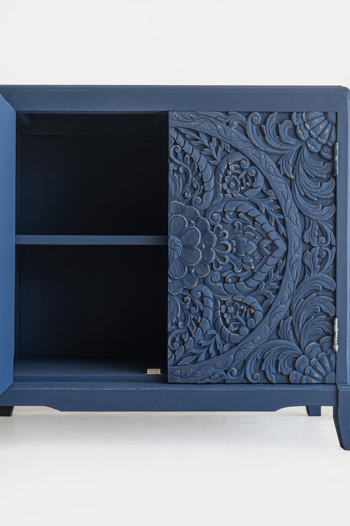 Indigo Carved Cabinet