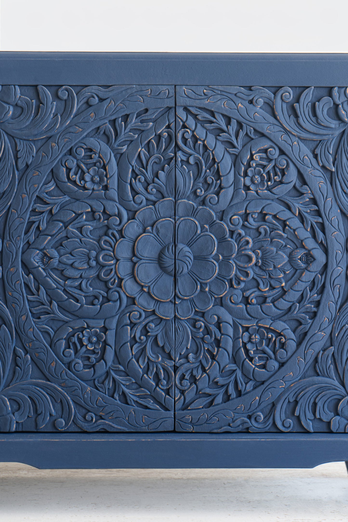 Indigo Carved Cabinet